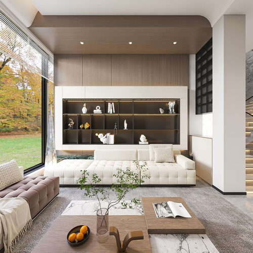 轻奢风复式两个空间