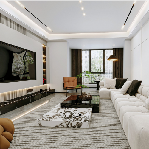 现代轻奢客餐厅+主卧全景