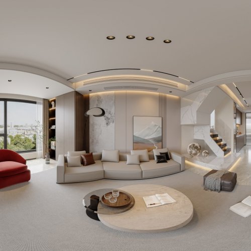 现代轻奢三个全景（CR渲染）