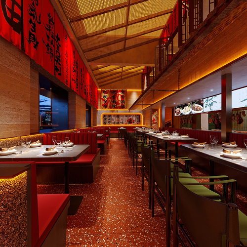 牛蛙店案例五个全景一张门头