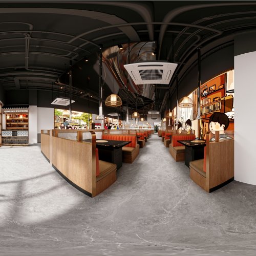 韩式烤肉店三个全景