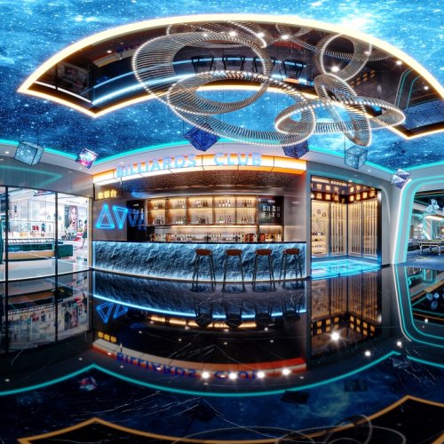 时尚台球厅三个全景案例