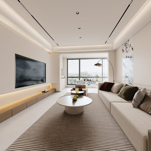 简约无主灯客餐厅全景