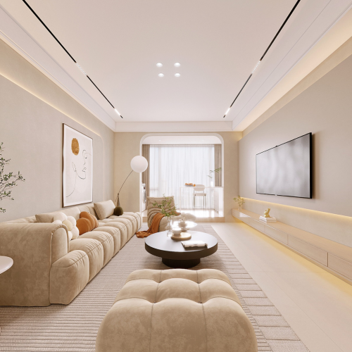 奶油风客餐厅全景