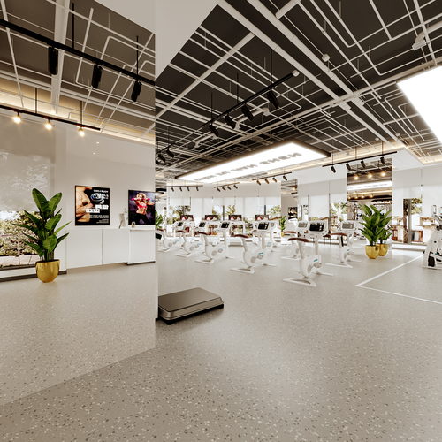 现代健身房全景案例