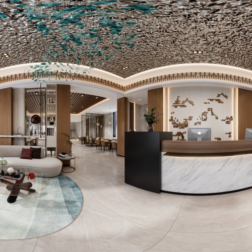 港式风自助餐厅六个全景