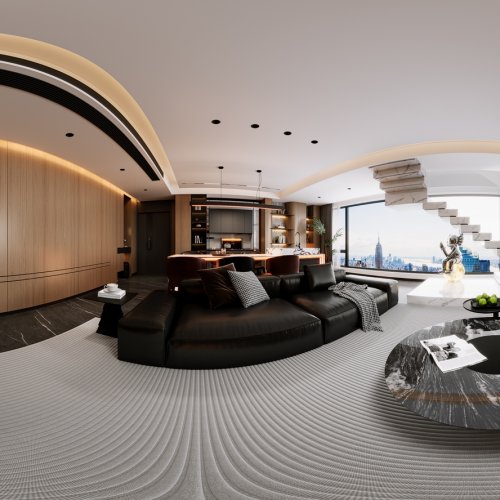 意式轻奢客厅（深色+浅色2个版本）