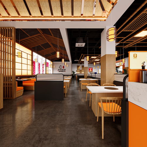 工装火锅店两个全景