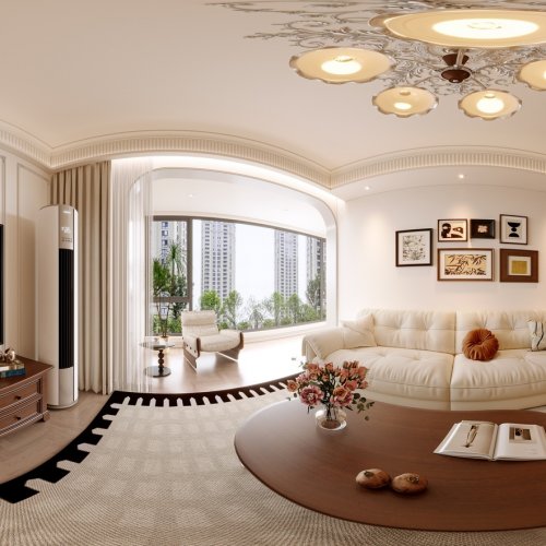 法式奶油全屋效果图