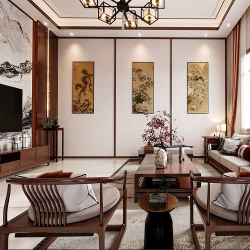 新中式自建房两个全景