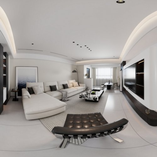 【酷家乐】黑白灰全屋全景