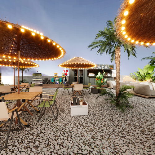 工装网红露营地三个全景